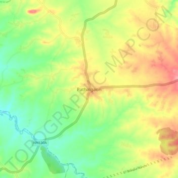 Pathalgaon topographic map, elevation, terrain