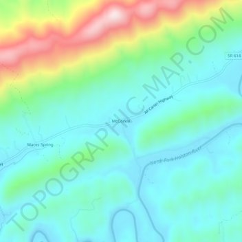 McCorkle topographic map, elevation, terrain