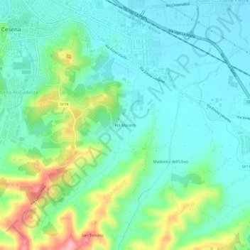 Rio Marano topographic map, elevation, terrain