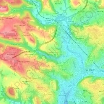 Kerlézanet topographic map, elevation, terrain
