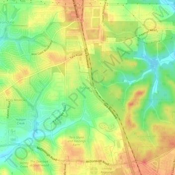 Bonanza topographic map, elevation, terrain
