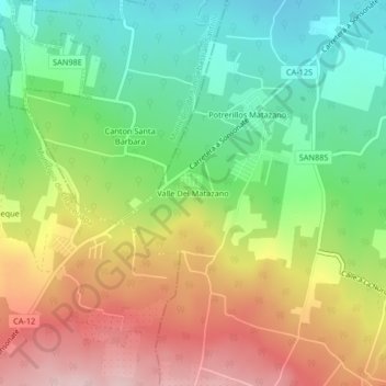 Valle Del Matazano topographic map, elevation, terrain