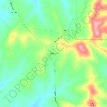 Cedarcreek topographic map, elevation, terrain