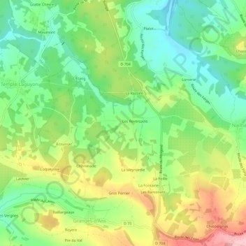 La Fayolle topographic map, elevation, terrain