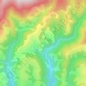 Poiana topographic map, elevation, terrain