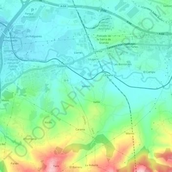 Moreo topographic map, elevation, terrain