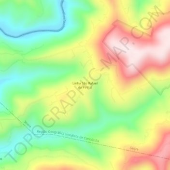 Linha São Rafael do Pinhal topographic map, elevation, terrain