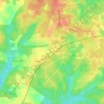 Dorset topographic map, elevation, terrain