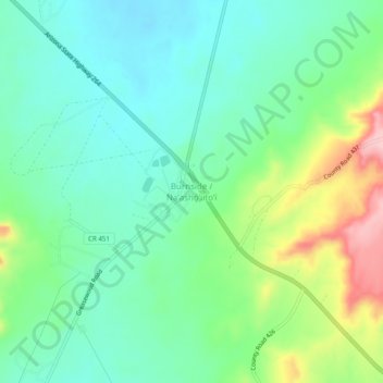 Burnside topographic map, elevation, terrain