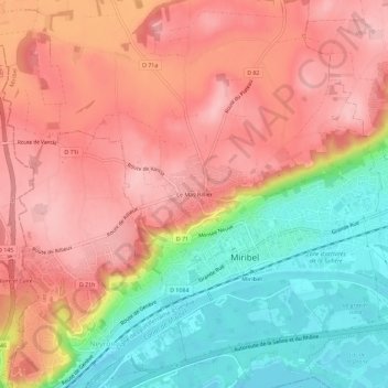 Le Mas Rillier topographic map, elevation, terrain