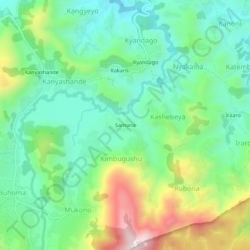 Samaria topographic map, elevation, terrain
