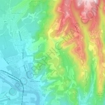 Montericco topographic map, elevation, terrain