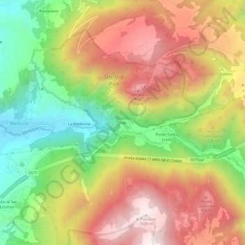 Pale topographic map, elevation, terrain