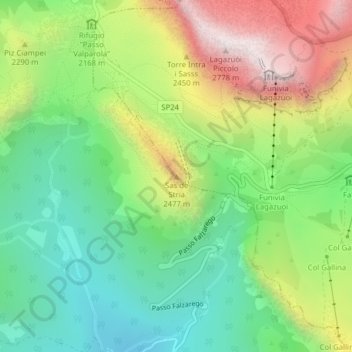 Sas de Stria topographic map, elevation, terrain