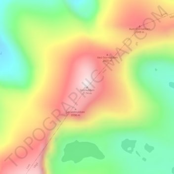 Stornubben topographic map, elevation, terrain