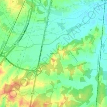 Franciac topographic map, elevation, terrain