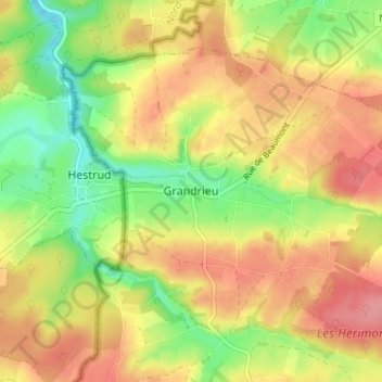 Grandrieu topographic map, elevation, terrain