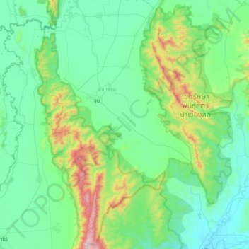Chun topographic map, elevation, terrain