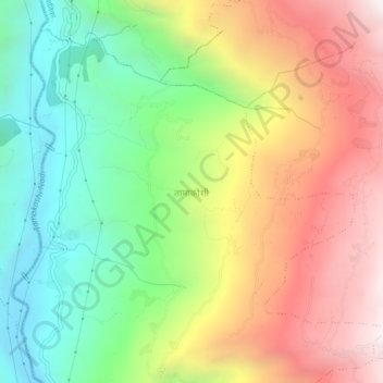 Tamakoshi topographic map, elevation, terrain