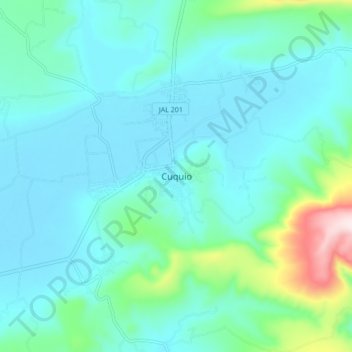 Cuquio topographic map, elevation, terrain