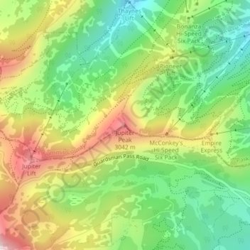 Jupiter Peak topographic map, elevation, terrain
