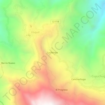 La Pampa topographic map, elevation, terrain