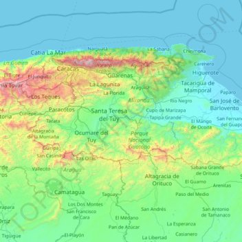 Distrito Independencia topographic map, elevation, terrain