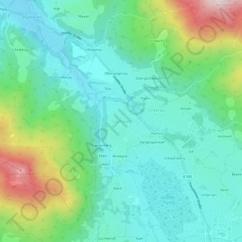 Gschwall topographic map, elevation, terrain