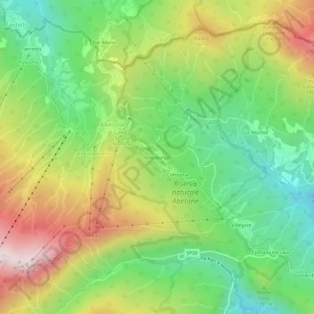 Boscolungo topographic map, elevation, terrain