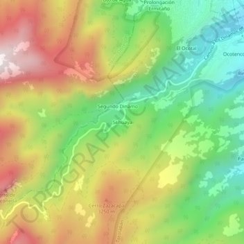 Sehuaya topographic map, elevation, terrain