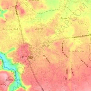 Birugo topographic map, elevation, terrain