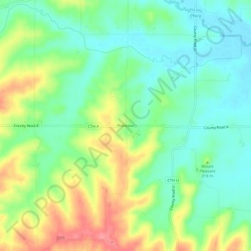 Primrose topographic map, elevation, terrain