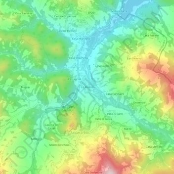 Le Moline topographic map, elevation, terrain