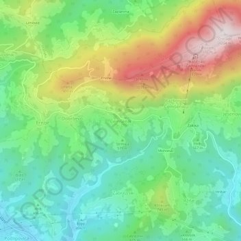Čemšenik topographic map, elevation, terrain