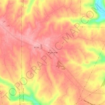 Mount Sinai topographic map, elevation, terrain