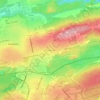 Old Sugar Loaf topographic map, elevation, terrain