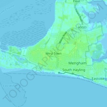 West Town topographic map, elevation, terrain