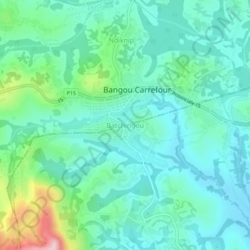 Batchingou topographic map, elevation, terrain