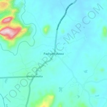 Padiyathalawa topographic map, elevation, terrain