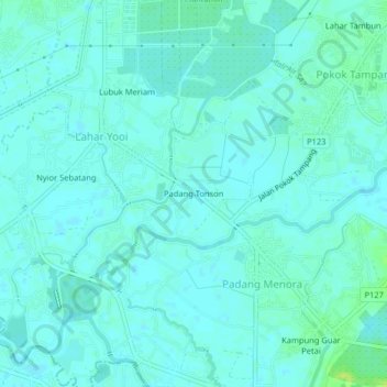 Padang Tonson topographic map, elevation, terrain