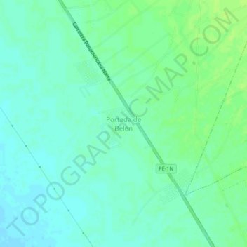 Portada de Belén topographic map, elevation, terrain