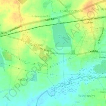Heruru topographic map, elevation, terrain