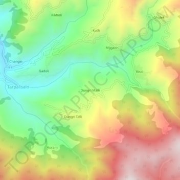 Dungri Malli topographic map, elevation, terrain