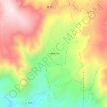 Coñachugo topographic map, elevation, terrain