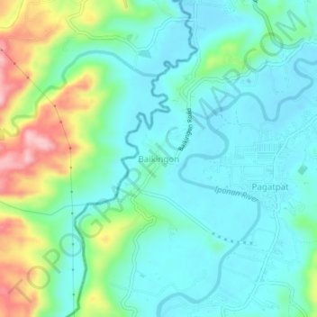 Baikingon topographic map, elevation, terrain