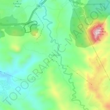 Pastolan topographic map, elevation, terrain