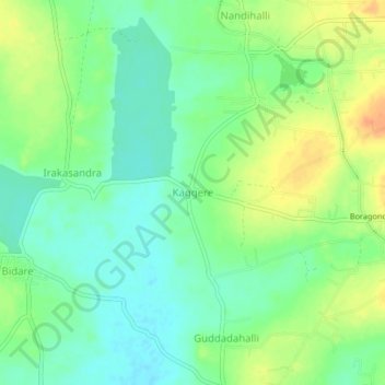 Kaggere topographic map, elevation, terrain