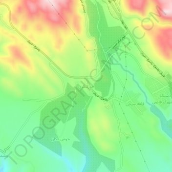 Jowz Kangari topographic map, elevation, terrain
