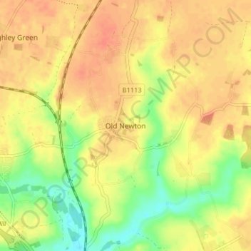 Old Newton topographic map, elevation, terrain