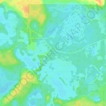 Grantham topographic map, elevation, terrain